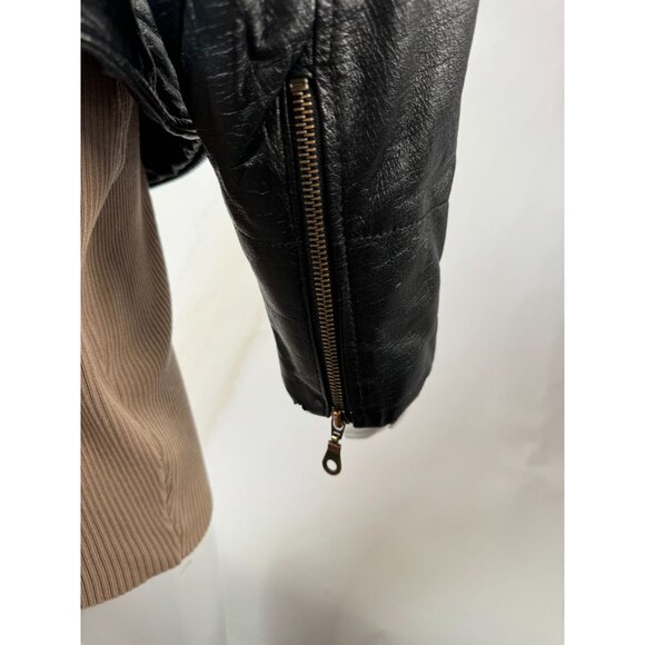 Genuine Leather Northern Style Womens Jacket With Belted Waist Zip Size L Black - Picture 15 of 16